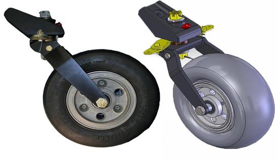 Dual Arm Tail Wheel Assemblies 8.5 Inch Pneumatic Tire
