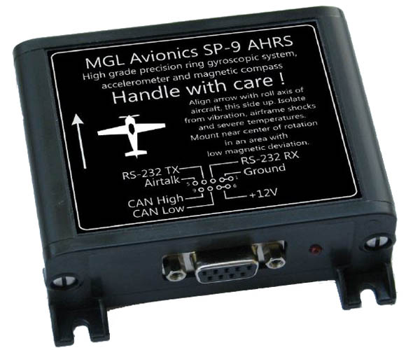 MGL SP-9 Ring Gyro Attitude Heading Sensor Horizon/Compass