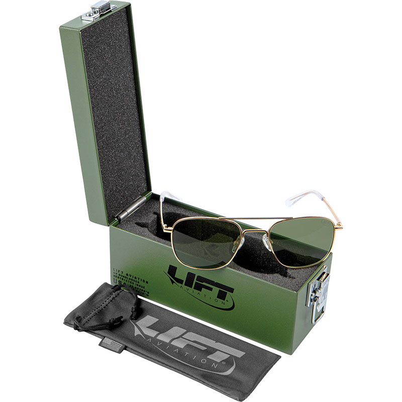Lift Aviation Titanium AVX Aviator Sunglasses Gold