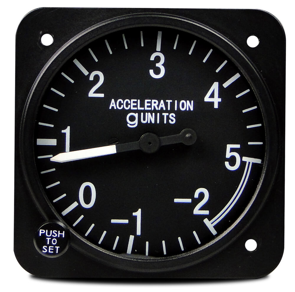 accelerometer registers to g forces acting on the airframe during