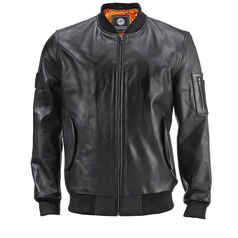 Ma1 leather bomber best sale jacket