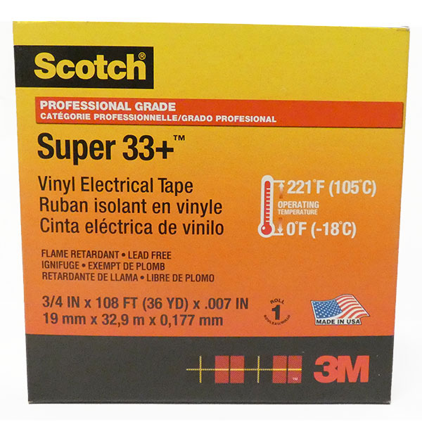 3M™ Super 33 Black Vinyl Electrical Tape Aircraft Spruce Canada