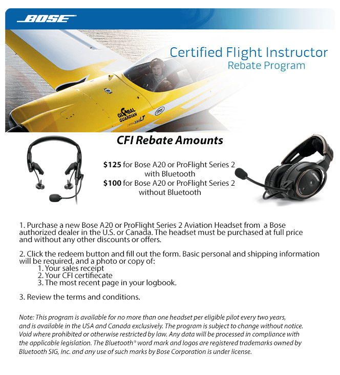 Bose A20® ANR Aviation Headset Dual GA Plugs Without Bluetooth