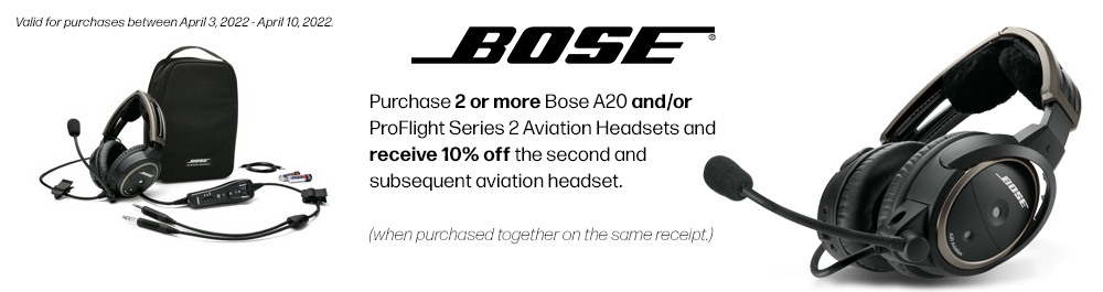 Bose A20® ANR Aviation Headset - Dual GA Plugs Straight Cord