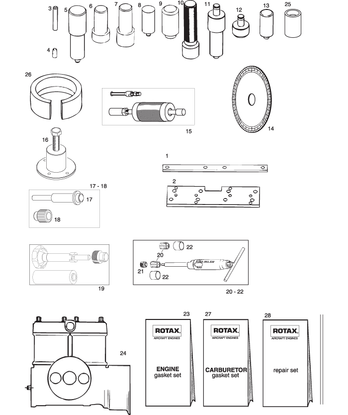 Rotax 447 Ul Engine Overhaul Gasket Set - 5